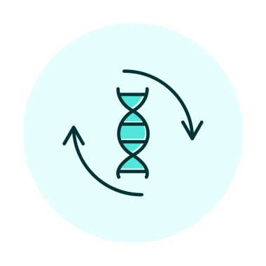 DNA ikon vektör çiziminin basit düz molekülü
