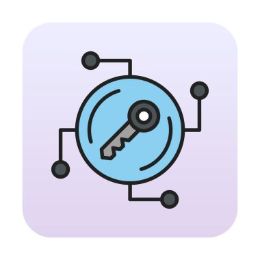 Anahtar ağ simgesi vektör illüstrasyonu 