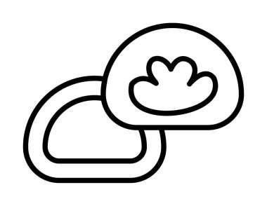 Japon tatlısı Mochi ikonunun vektör çizimi 