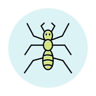 Basit yassı karınca böcek simgesi çizimi