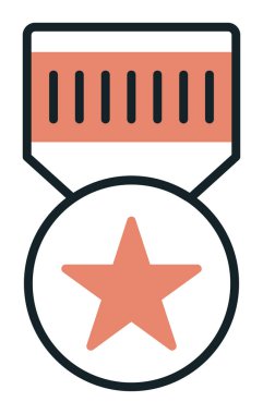 Basit Askeri Rozet simgesi, vektör illüstrasyonu