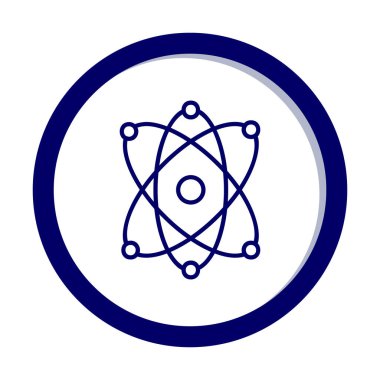 Moda düz biçimli atom simgesi, bilim simgesi vektör illüstrasyonu                     