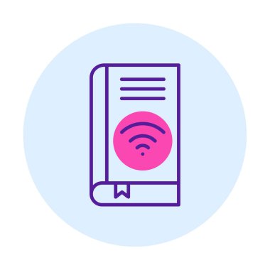 Wifi kitap ikonu vektör illüstrasyonu