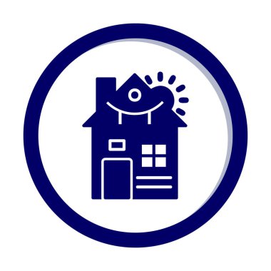 ev düz simgesi, vektör illüstrasyonu 