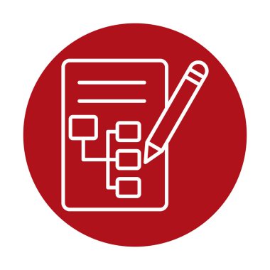 Kalem simgesi ile yazma Planı, vektör illüstrasyonu basit  