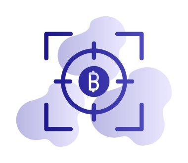 Bitcoin ve hedef. Web simgesi tasarımı