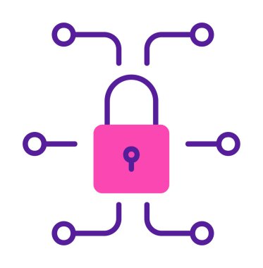 Ağ güvenlik simgesi, vektör çizim 