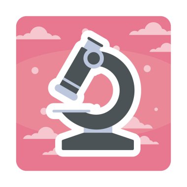 Mikroskop. Web simgesi vektör illüstrasyonu