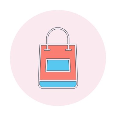 Alışveriş poşeti simgesi, vektör illüstrasyonu basit tasarım