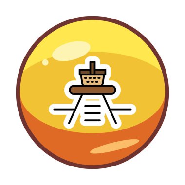 Piknik ikonunda yiyecek içeren sepetin vektör illüstrasyonu 