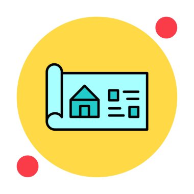 Ev Planı simgesi, vektör illüstrasyonu            