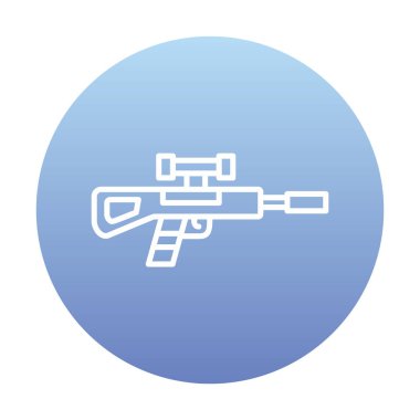 Basit Keskin Nişancı Tüfeği simgesi, vektör çizimi