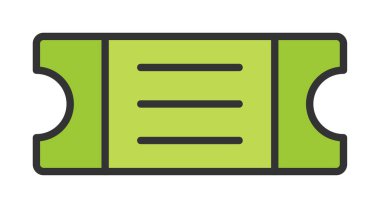 bilet simgesi, vektör illüstrasyonu basit tasarım