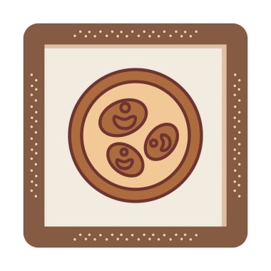 Bakteri petri kabı ve bakteri vektör simgesi 