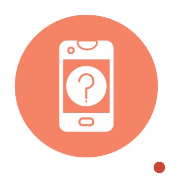 Yardım veya mobil destek simgesi, vektör illüstrasyonu 