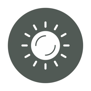 Güneş düz simge vektör çizim