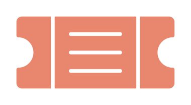 bilet simgesi, vektör illüstrasyonu basit tasarım