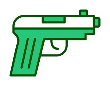 askeri tabanca ikonu vektör illüstrasyonu 