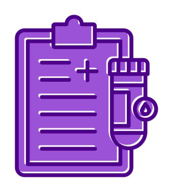 İdrar raporu ikonu. tıbbi sembol, vektör illüstrasyonu 