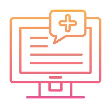 Basit Tıbbi Bildirim simgesi, vektör illüstrasyonu