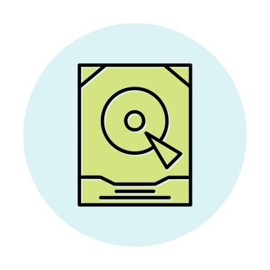 Basit Sabit disk simgesi, vektör illüstrasyonu