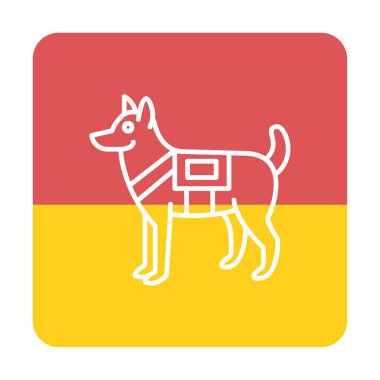 Askeri Köpek simgesi vektör illüstrasyonu