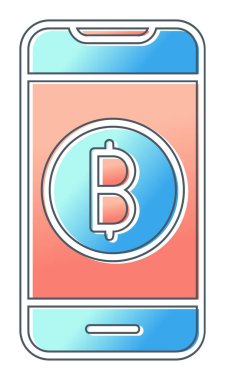 Basit bitcoin simgesi, vektör illüstrasyonu