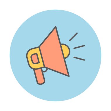 megafon ikonu. Hoparlör vektör illüstrasyonu. düz dizayn