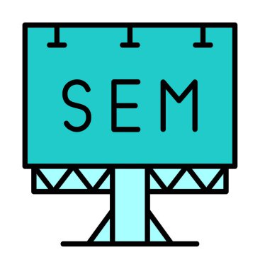 SEM ile Billboard simgesinin vektör illüstrasyonu  