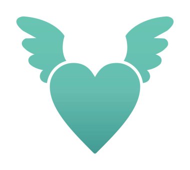 Melek Kalbi ikonu, vektör illüstrasyonu 