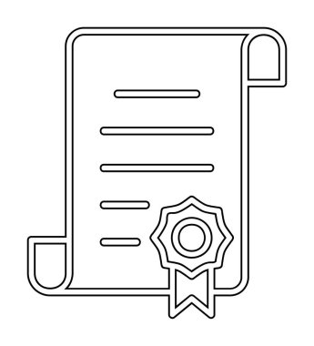 Sertifika vektör simgesi modern basit illüstrasyon                                 