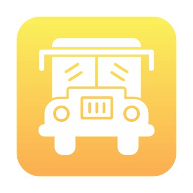 düz okul servisi simgesi basit illüstrasyon tasarımı