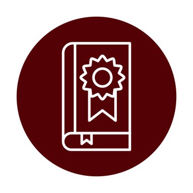 Kitap Madalyası simgesi, vektör illüstrasyonu 