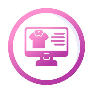 Basit Kumaş Çevrimiçi Alışveriş simgesi, vektör illüstrasyonu