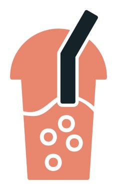 Kabarcık Çay ikonu vektör illüstrasyonu