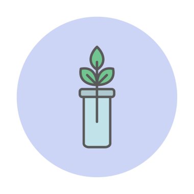 bir test tüpünde bitki, gmo konsepti, vektör illüstrasyonu  