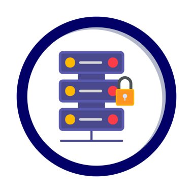 Sunucu simgesi illüstrasyonunu kilitle