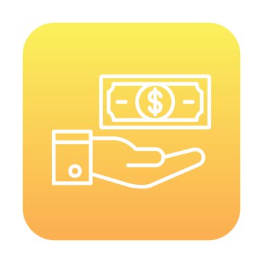 Dolar el simgesi vektör illüstrasyonunda