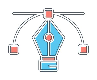 Basit kalem aracı simgesi, vektör illüstrasyonu
