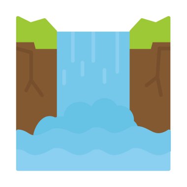 Basit Waterfal simgesi, vektör illüstrasyonu