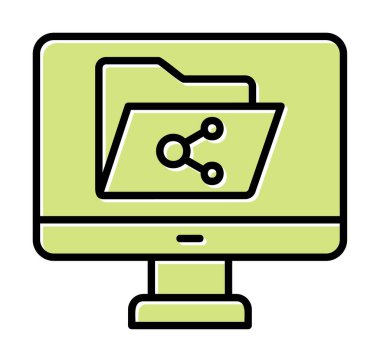 Basit Dosya Paylaşımı simgesi, vektör illüstrasyonu