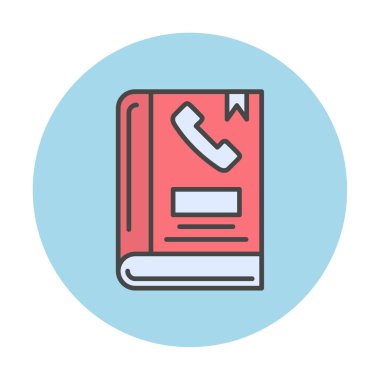 Telefon Rehberi düz simgesi, vektör çizim