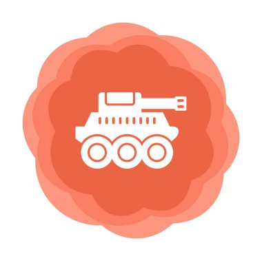  Basit askeri tank vektör simgesi 