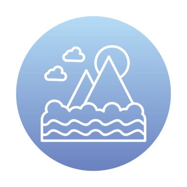 Fuji Dağı simgesi, veteriner illüstrasyonu 