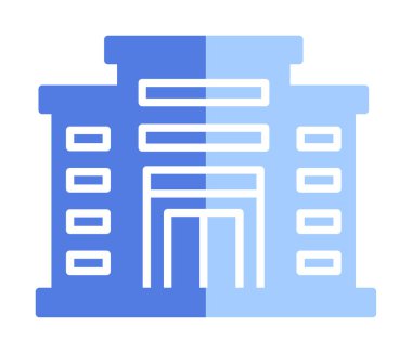 Alışveriş merkezi simgesi. Alışveriş merkezi oluşturma simgesi, vektör illüstrasyonu 