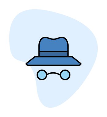 Basit Incognito simgesi, vektör illüstrasyonu
