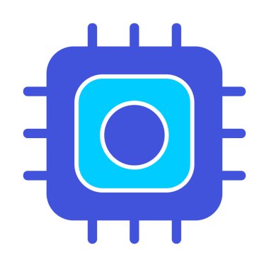 Basit düz işlemci vektör ince çizgi simgesi