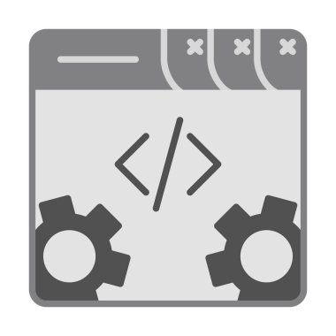 Basit programlama kodu optimizasyon simgesi, vektör illüstrasyonu