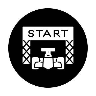 simgeyi başlat. Web için Irk vektör simgesinin başlatılmasının basit bir gösterimi.                                