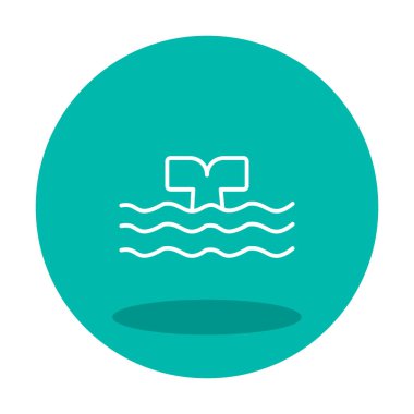 Moda tarzında izole edilmiş arka planda su ikonu olan balina kuyruğu